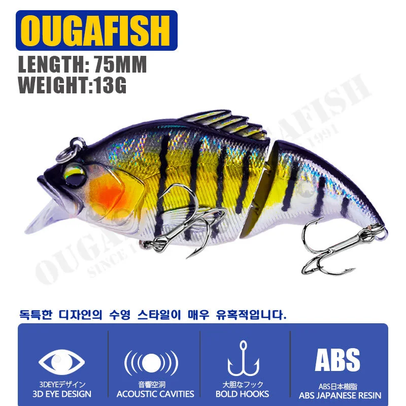 Señuelo de pesca de 75mm, cebo duro con vibración VIB de 13g, Wobblers, Swimbaits para perca, Lucio, Crankbaits, señuelo duro Artificial que se hunde - imagen 3