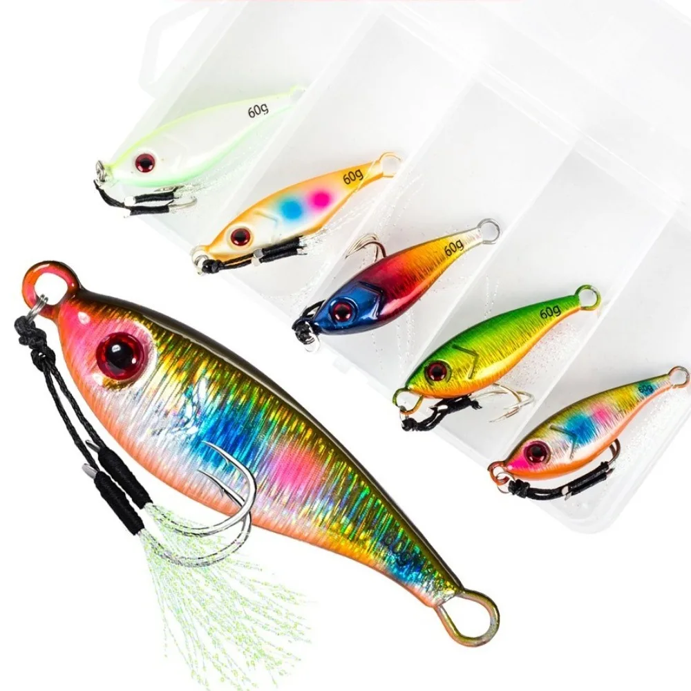 Señuelo de pesca de Metal duradero, 7g-60g, ojos 3D, cebo duro para calamar, Wobblers de Metal, aparejos de pesca al aire libre - imagen 5