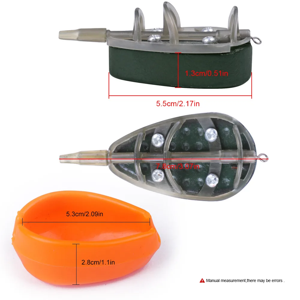 Juego de 3 piezas de equipo de cebo para carpa, soporte para cebo, accesorios para juego de pesca, jaula para cebo, fundición remota, molde de alimentación de plomo - imagen 3