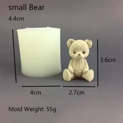 Molde de silicona oso peluche con tarro de miel para velas y repostería