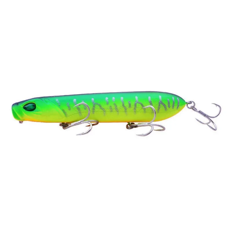 Señuelo de pesca con lápiz Topwater, 10cm, 17,5g, Popper de fundición larga, Wobbler flotante, cebo Artificial de plástico con anzuelos, Lucio, 1 ud.