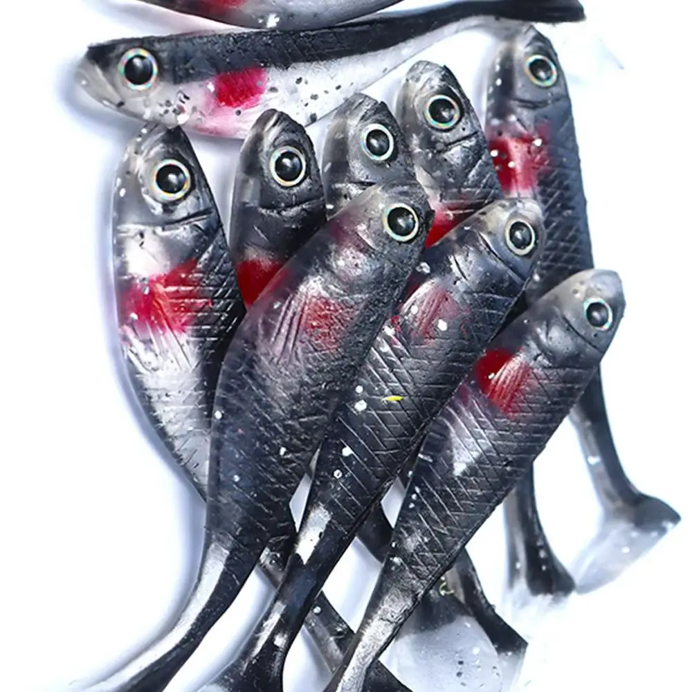 8,8 cm/5g Softbait 5 uds pesca en agua dulce salada señuelos blandos gusanos de pececillo de silicona Wobblers cebo Artificial aparejos de lubina plantillas - imagen 4