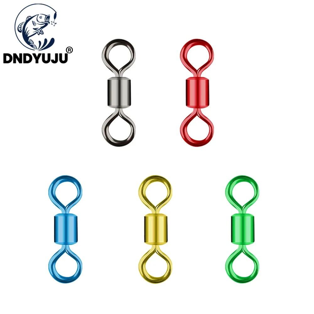 DNDYUJU 50 Uds rodamiento de barril de pesca giratorio anillo sólido señuelos conector 5 colores accesorios de aparejos de pesca herramienta para peces - imagen 2