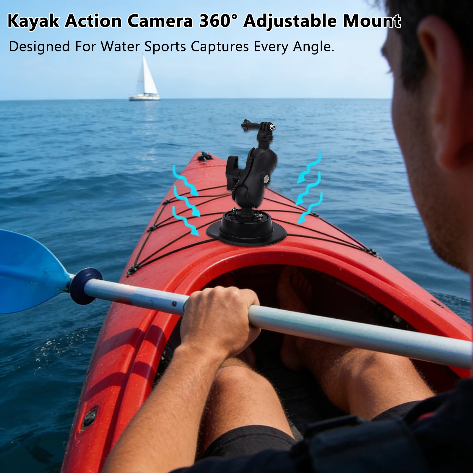 Soporte cámara kayak ajustable – Impermeable nailon y acero inoxidable - imagen 3