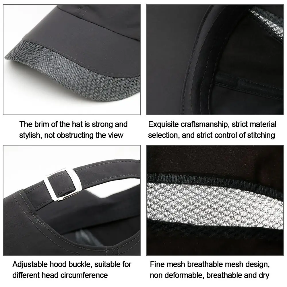 Gorra de béisbol de algodón para exteriores, gorro ajustable de secado rápido, Snapback de malla, para el sol - imagen 3