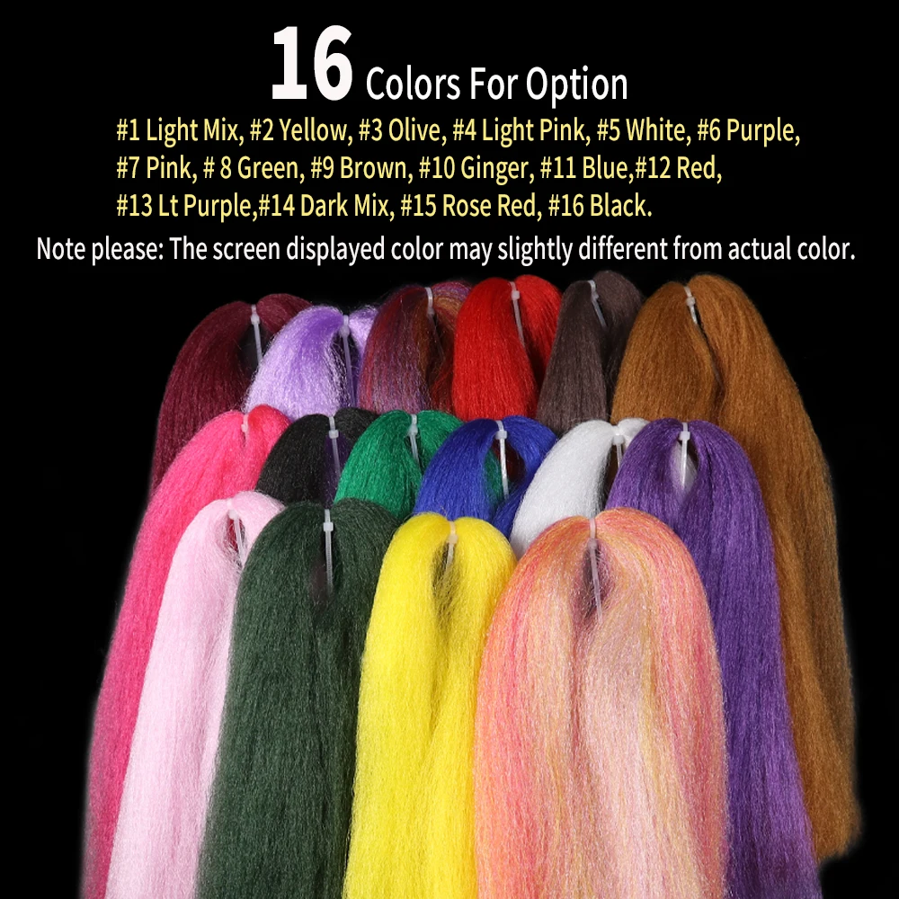 Wifreo, 16 colores, EP, fibra sedosa, materiales para atar moscas, pelos de fibras sintéticas para alas giratorias, postes de paracaídas, descargas emergentes - imagen 3