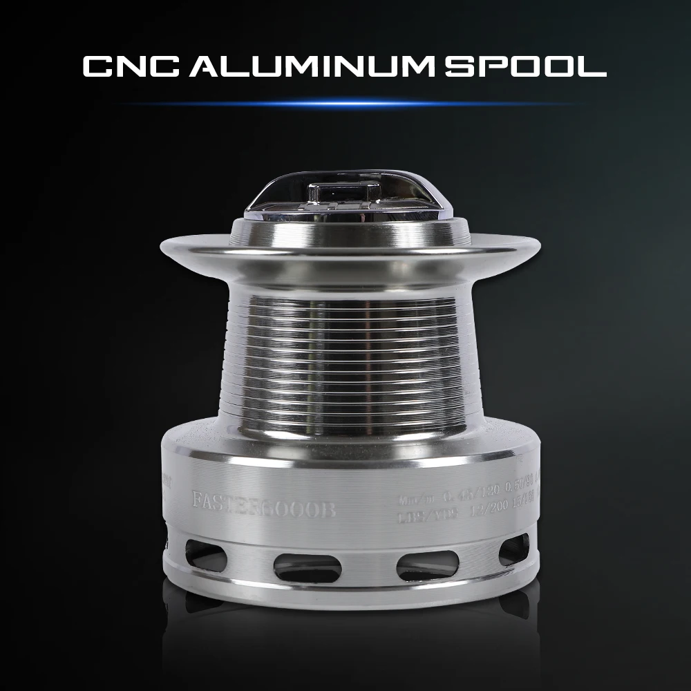 MIFINE FASTER-Rueda de pesca de doble freno, potente carrete giratorio de agua salada, arrastre máximo de 12kg, 5,2: 1/4.7:1, 5 + 1BB, rueda de pesca de carpa - imagen 5