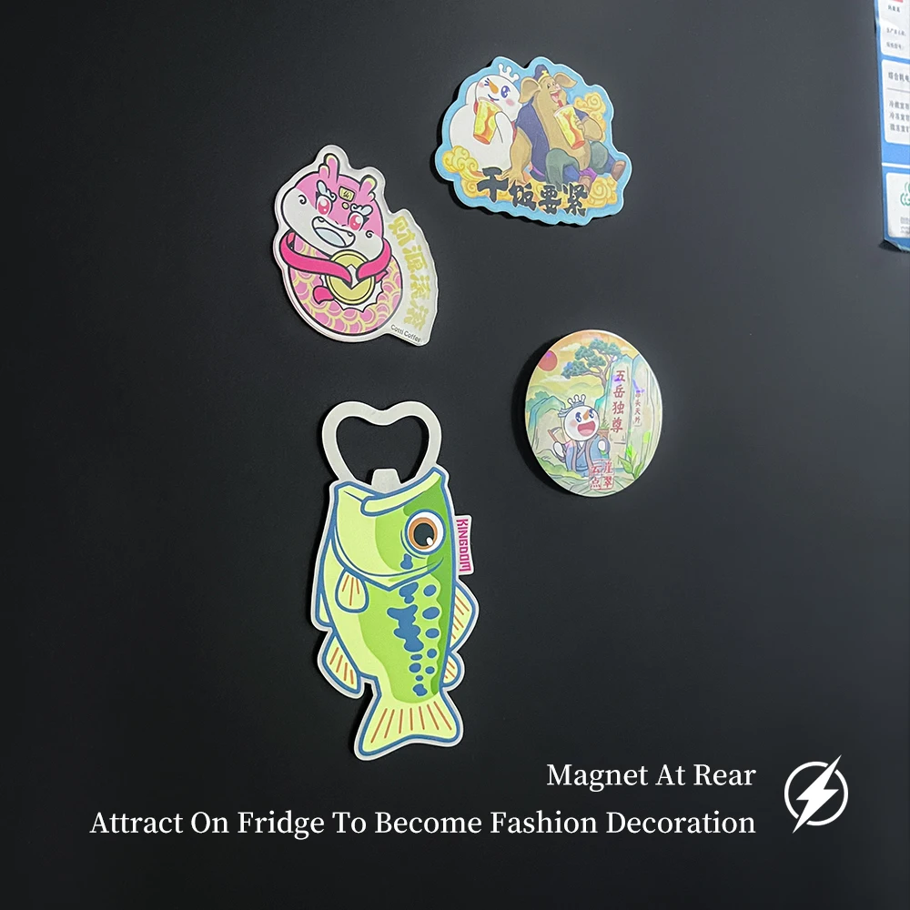 Kingdom Bottle Opener Magnetic Design 10*6cm Non-Slip Metal Material Bottle Opener Fridge Magnet Fishing Accessory - imagen 3