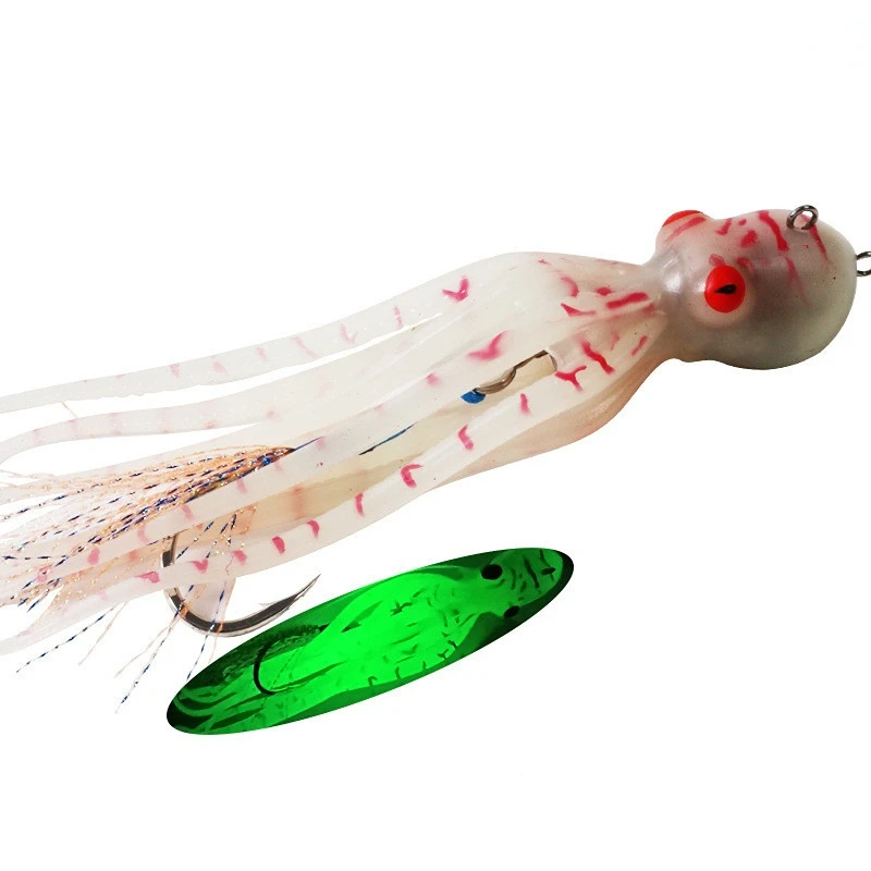Pulpo Calamar señuelo suave curricán Wobbler 35g UV señuelo de Calamar de pesca con plomo Señuelos de Pesca de Mar cebo Artificial - imagen 2