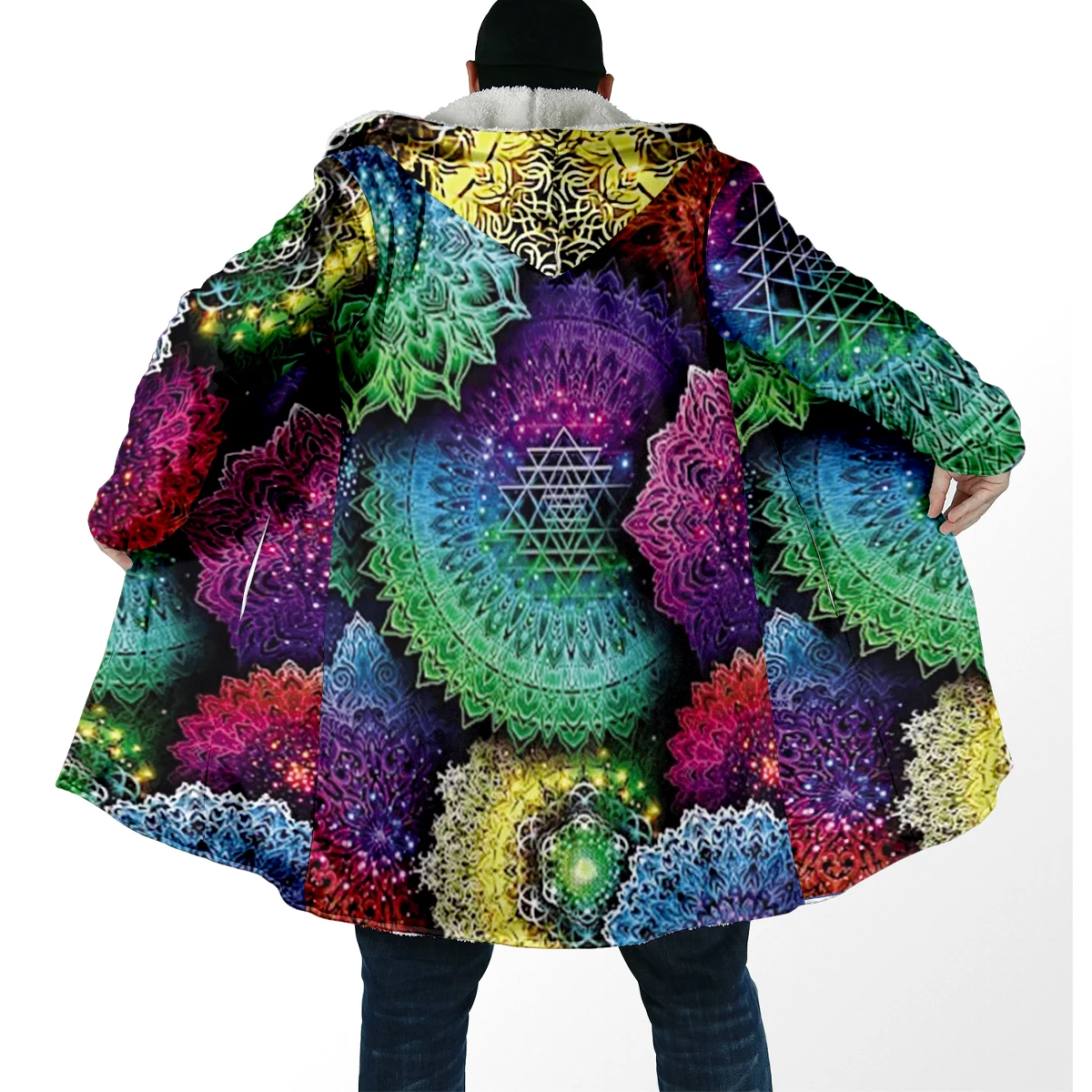 Capa de invierno unisex DP103 – Estampado psicodélico 3D con capucha - imagen 5