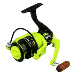 Carrete spinning verde fundición larga para agua salada y dulce