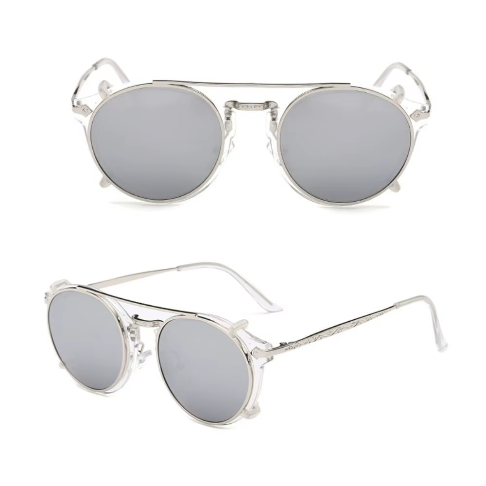 Gafas de sol coreanas de doble capa Steampunk abatibles con tapa, gafas Punk de dos usos, gafas de sol negras, gafas de sol para exteriores - imagen 2