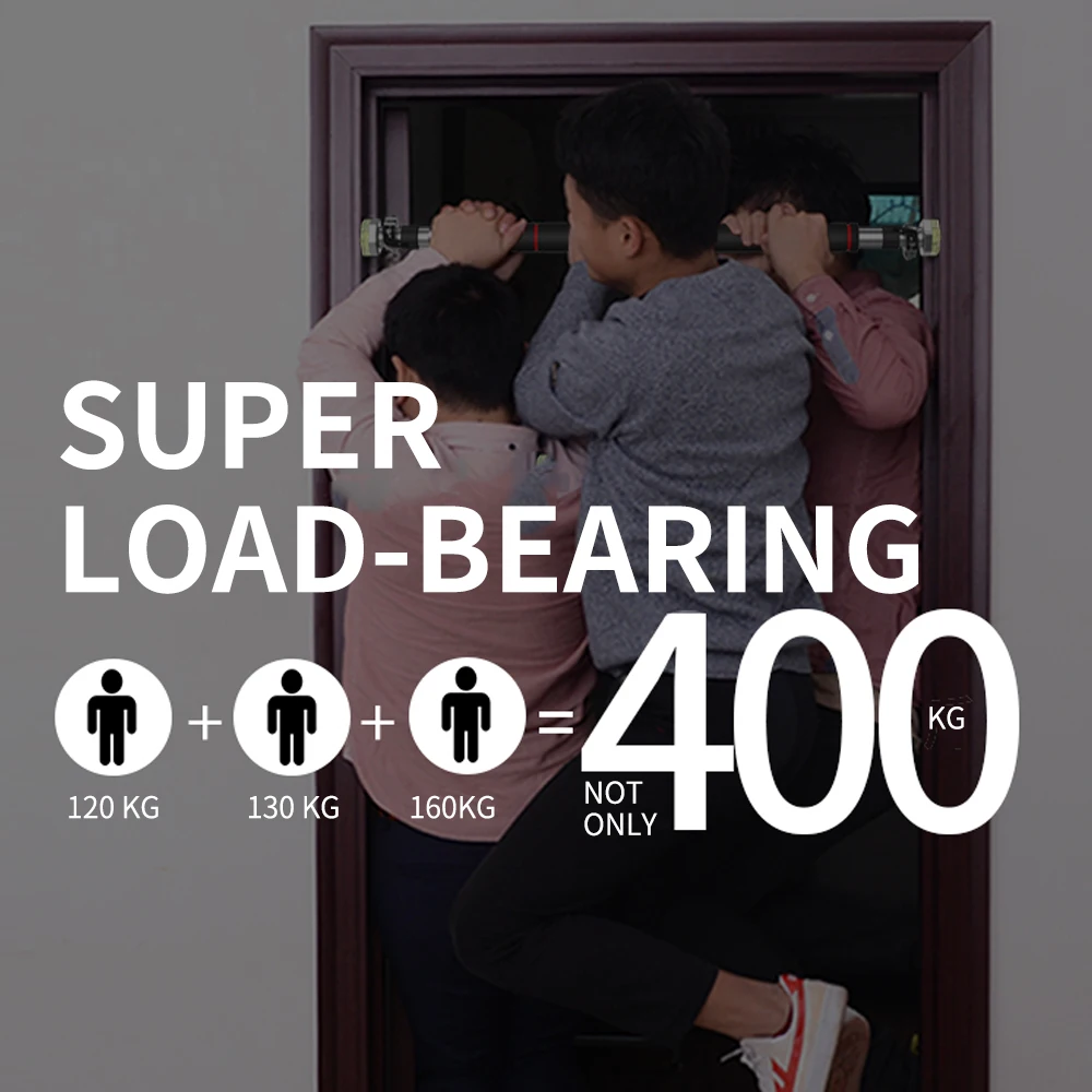 Barra de dominadas con marco de puerta para Fitness en interiores, barra Horizontal para barbilla, gimnasio en casa, barra de entrenamiento de realce para pared, equipo de entrenamiento colgante de 65cm-90cm - imagen 5