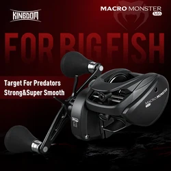 Carrete de pesca Kingdom Macro Monster M6, 237g, rodamiento NMB de Metal completo, 13kg, fuerza de frenado, relación de engranaje 6,6:1, carrete de Baitcasting de fundición larga