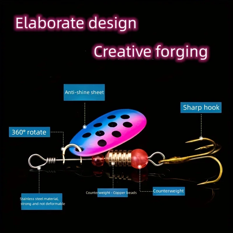 10 unids/caja Spinner cebo señuelo de pesca cuchara pluma accesorios de señuelo de agua salada anzuelo triple Metal duro señuelo Wobblers aparejos - imagen 2
