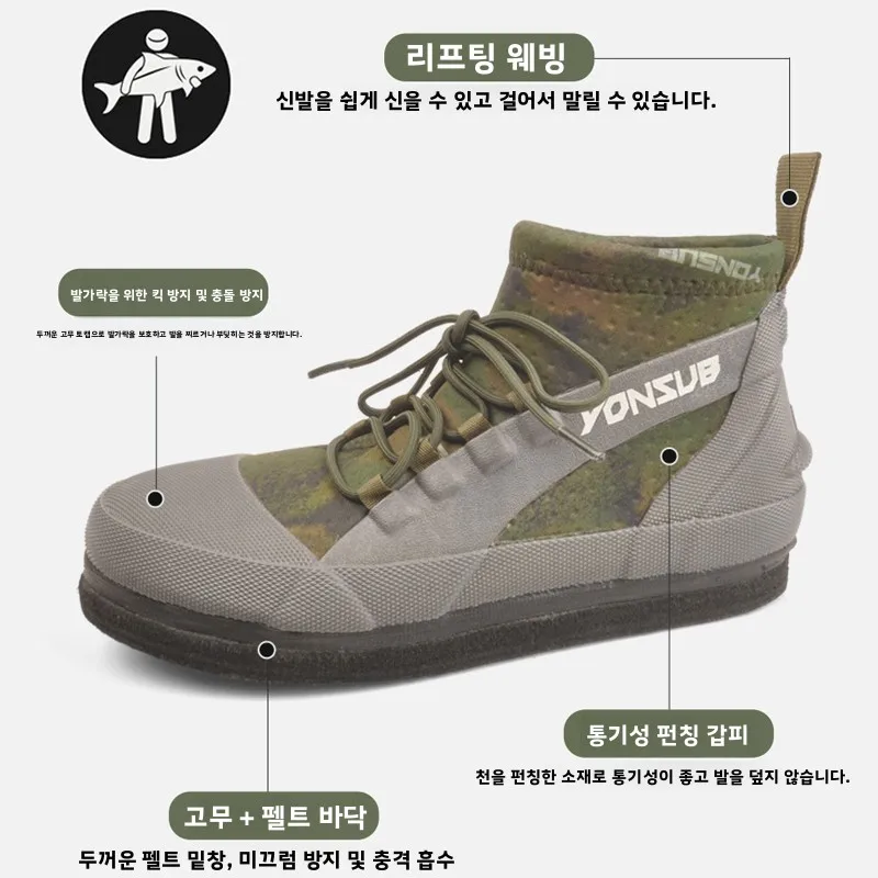 Botas de pesca en roca con suela de fieltro y clavos de acero - imagen 2