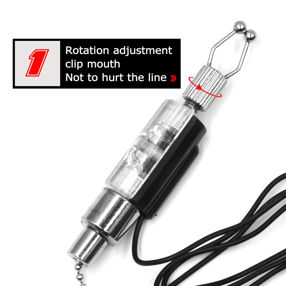 MNFT 1 Uds. Colgador de alarma de mordedura de pesca de carpa de hierro Swinger indicador iluminado LED herramientas duraderas para peces accesorios alarma de pesca - imagen 4