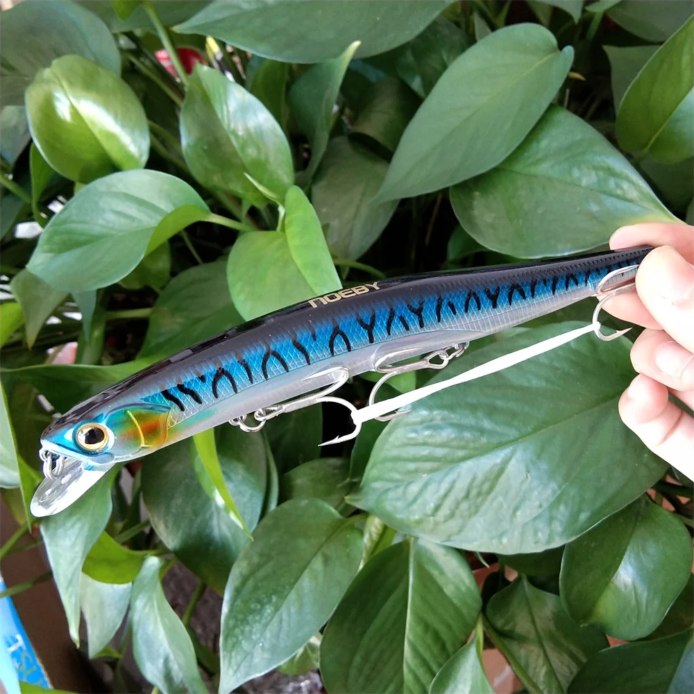 Noeby 3 uds 150mm 23g flotante 0-1,5 m Minnow señuelo de pesca de mar de fundición larga lubina en alta mar cebo duro grande - imagen 3
