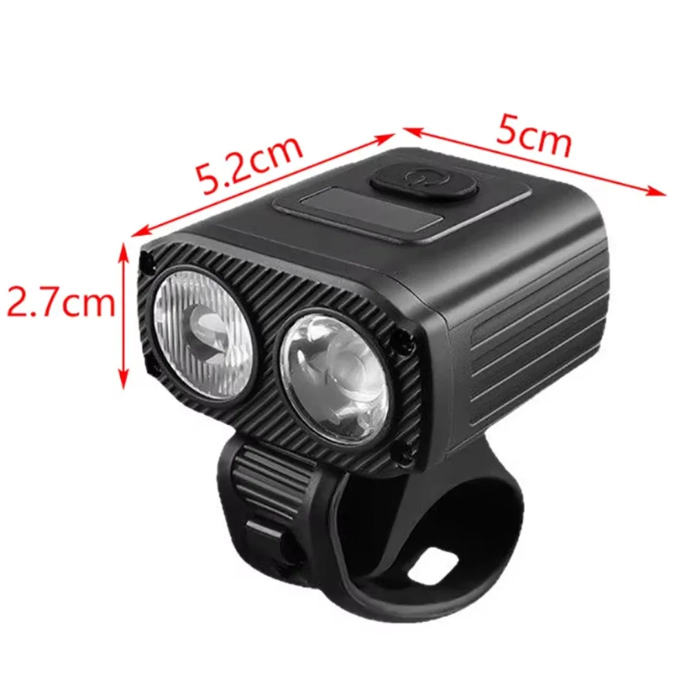 Lámpara frontal de bicicleta LED con 5 modos de iluminación y puerto USB-C