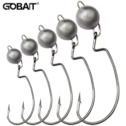 Ganchos de gusano con cabeza de anzuelo de Metal, 5 uds., 2g, 10g, 18g, peso, engranaje de manivela, plomo, Pesca, sin malezas, Offset, Texas Rig, Kit de aparejos de Pesca