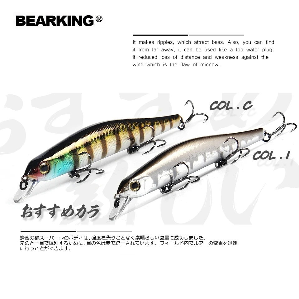 BEARKING 110mm 17g señuelo de pesca duro sistema magnético SP Top Minnow cebos de calidad Wobblers aparejos de pesca - imagen 3