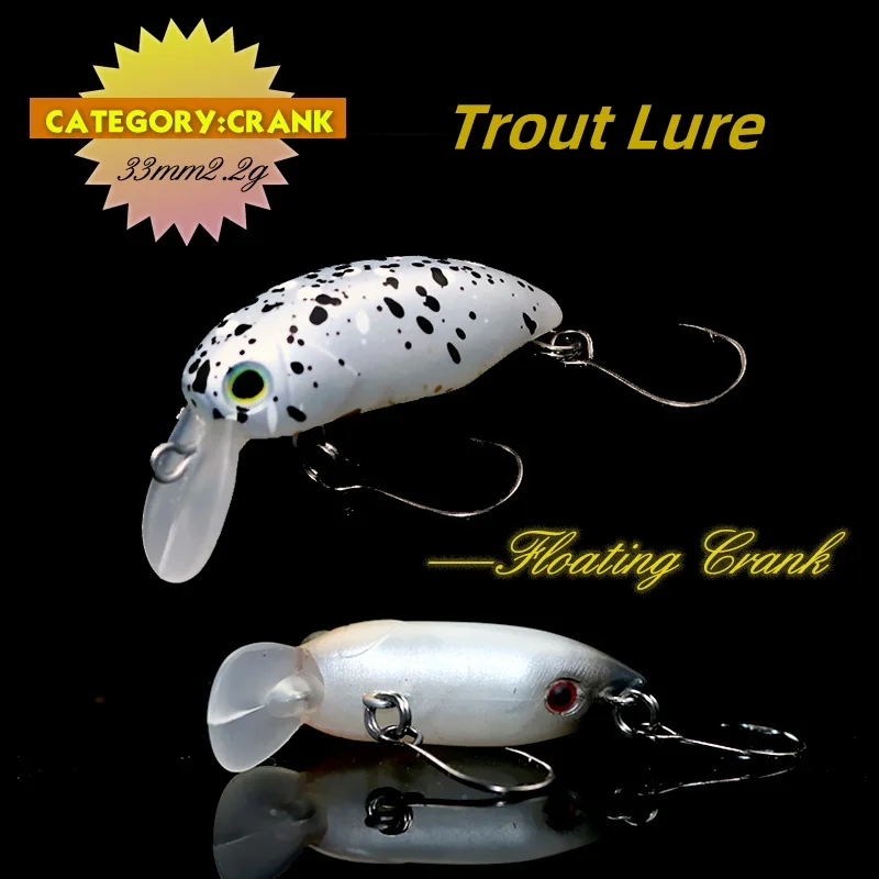 Swolfy 12 Uds flotante Crankbait 2,8g 33mm trucha lubina flotante Wobbler señuelo de pesca manivela de agua dulce aparejos de cebo duro Artificial - imagen 2