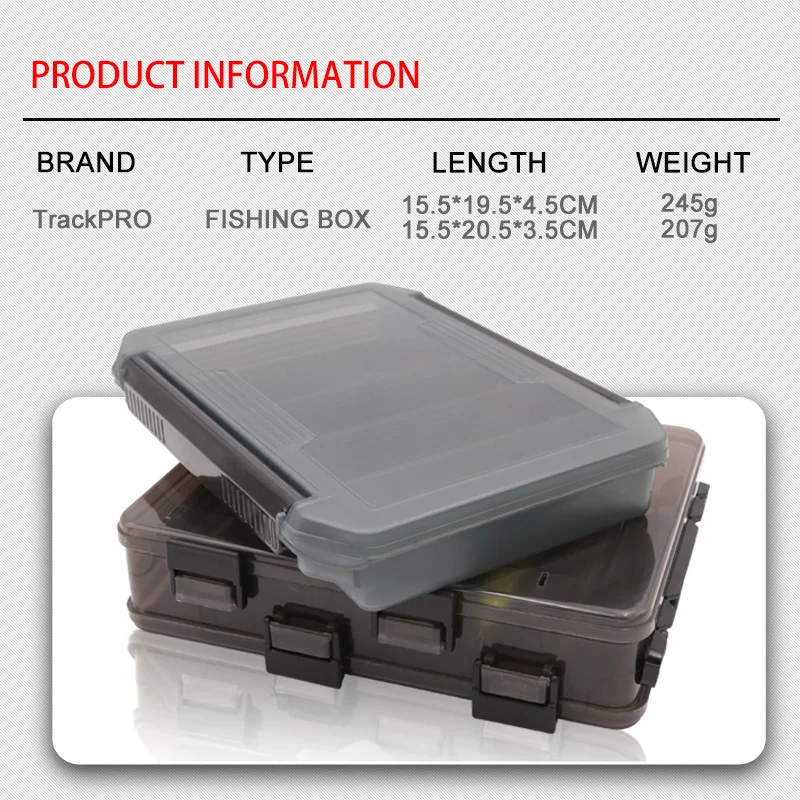 Caja de aparejos de pesca TacklePro, doble capa, 10 compartimentos, cajas de anzuelos de pesca, cebo de señuelo, anzuelos, cajas de aparejos - imagen 2