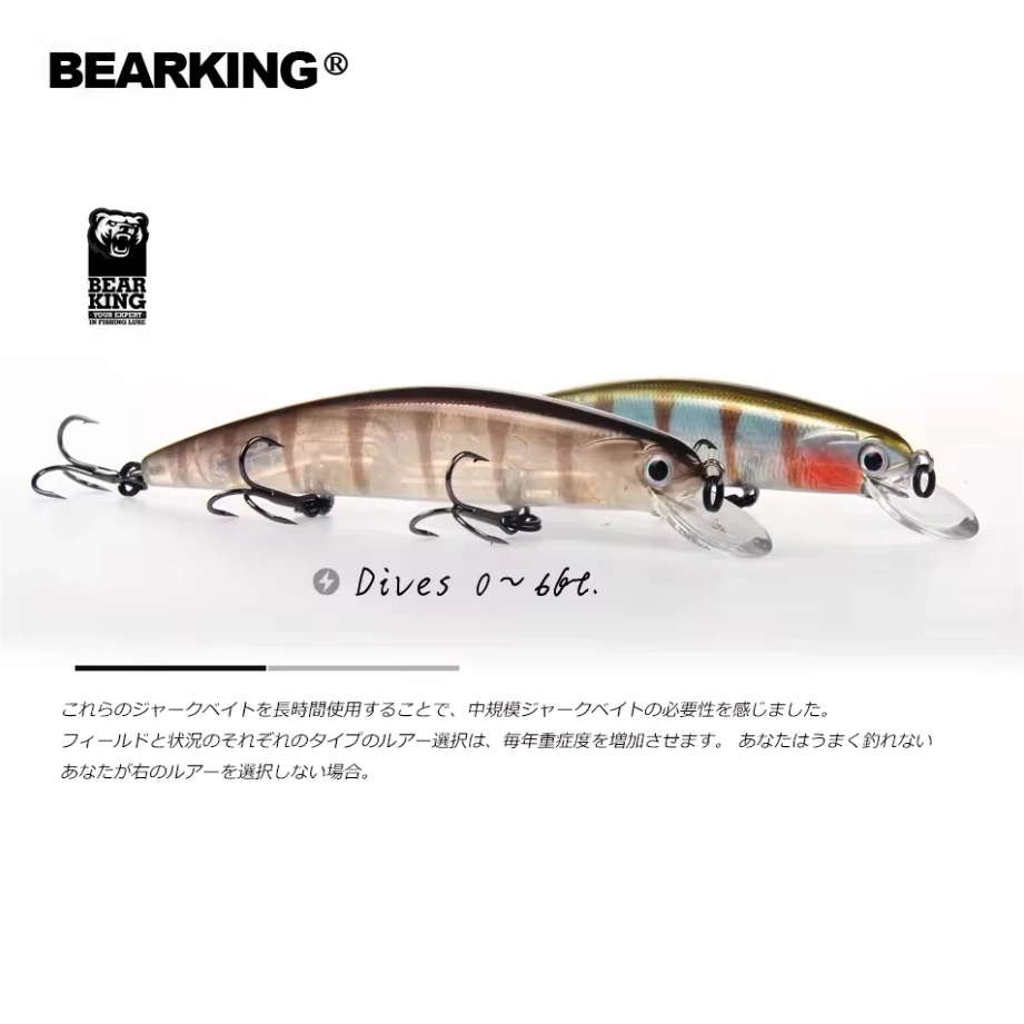 M109 Bearking 11cm 17g buceo 1,5 m sistema de súper peso fundición larga SP Minnow nuevo modelo Señuelos de pesca cebo duro Wobblers de calidad - imagen 3