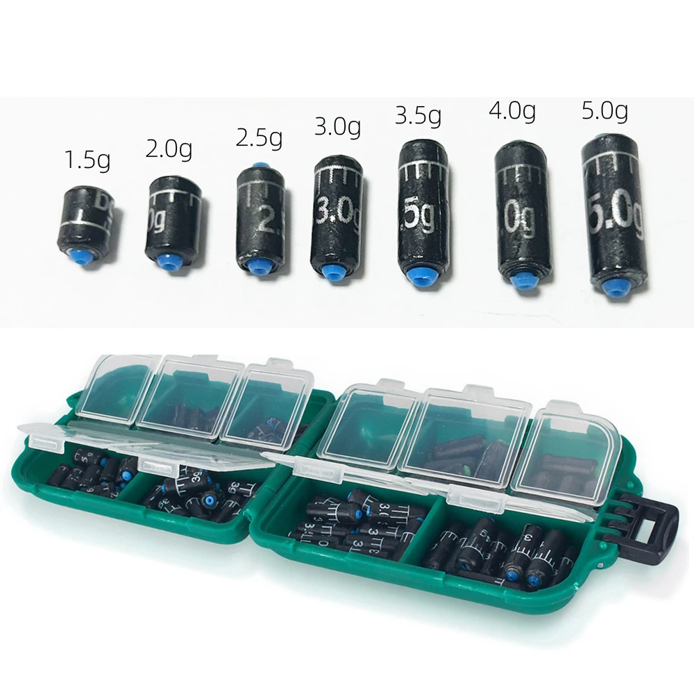 DNDYUJU 25-130 unids/caja plomo regla de Pesca juego de plomo reemplazo rápido 1,5g-5.0g peso plomos accesorios de Pesca aparejos de Pesca - imagen 3