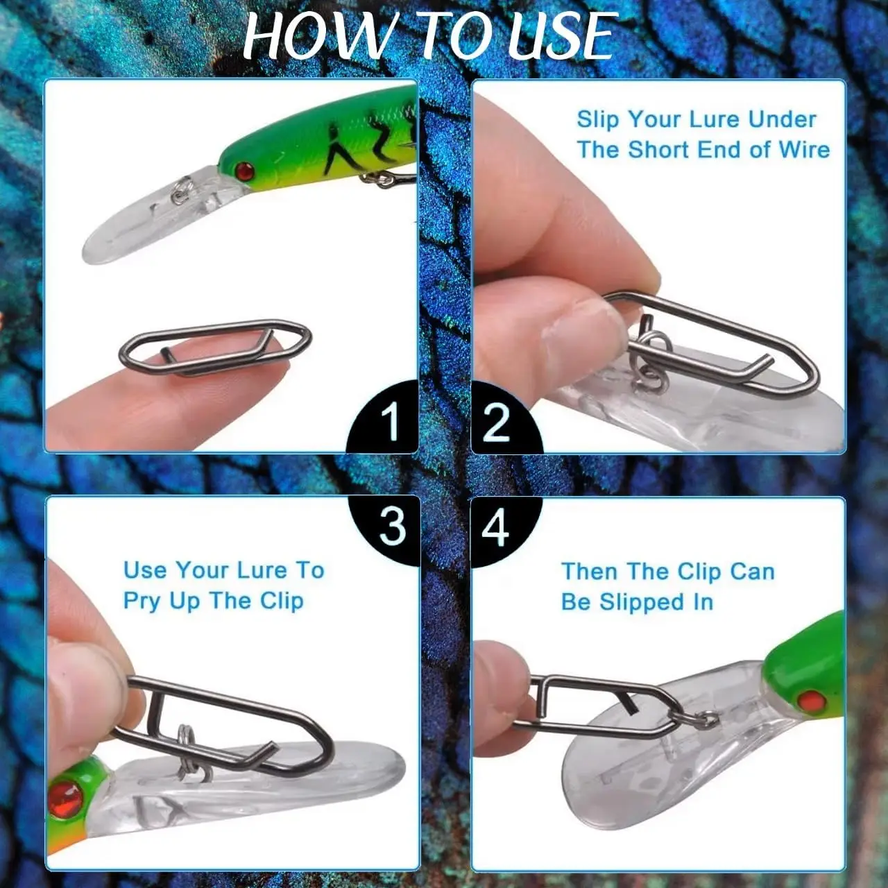 Broche de pesca 9KM acero inoxidable clip cambio rápido níquel negro - imagen 2