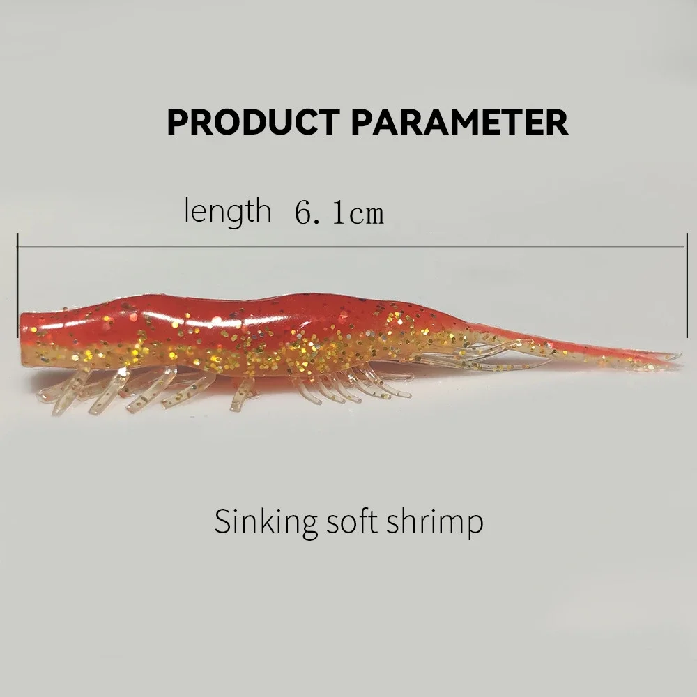 Cebo de silicona suave para morder camarones, carpa, lubina, Lucio, señuelo de pesca, Gamba Gambas Gambita, pesca en el mar, gusano, Swimbait, pesca en roca - imagen 5