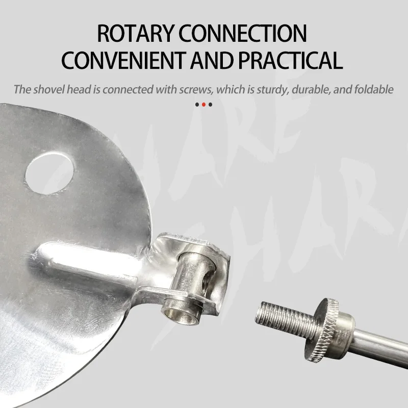 Pala de cebo para camarones de acero inoxidable, mango de madera, borde dentado, 2 agujeros, pala para camarones ajustable mixta, equipo de pesca con cebo - imagen 3