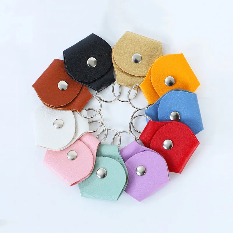 Estuche para púas de Guitarra de cuero PU de alta calidad, soporte para púas de Guitarra, llavero genuino con forma de accesorios para Guitarra, caja de almacenamiento - imagen 4