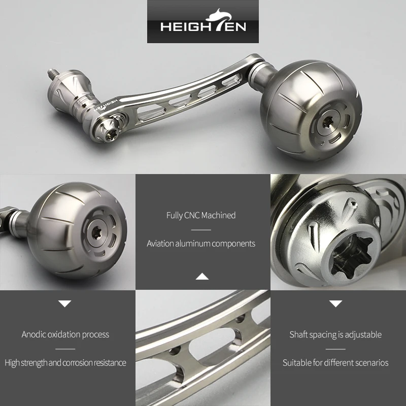 Carrete giratorio HEIGHTEN, brazo basculante individual, 65mm, reemplazable, 70mm, balancín de aluminio, 38mm, 42mm, perilla Universal Daiwa Shimano - imagen 4