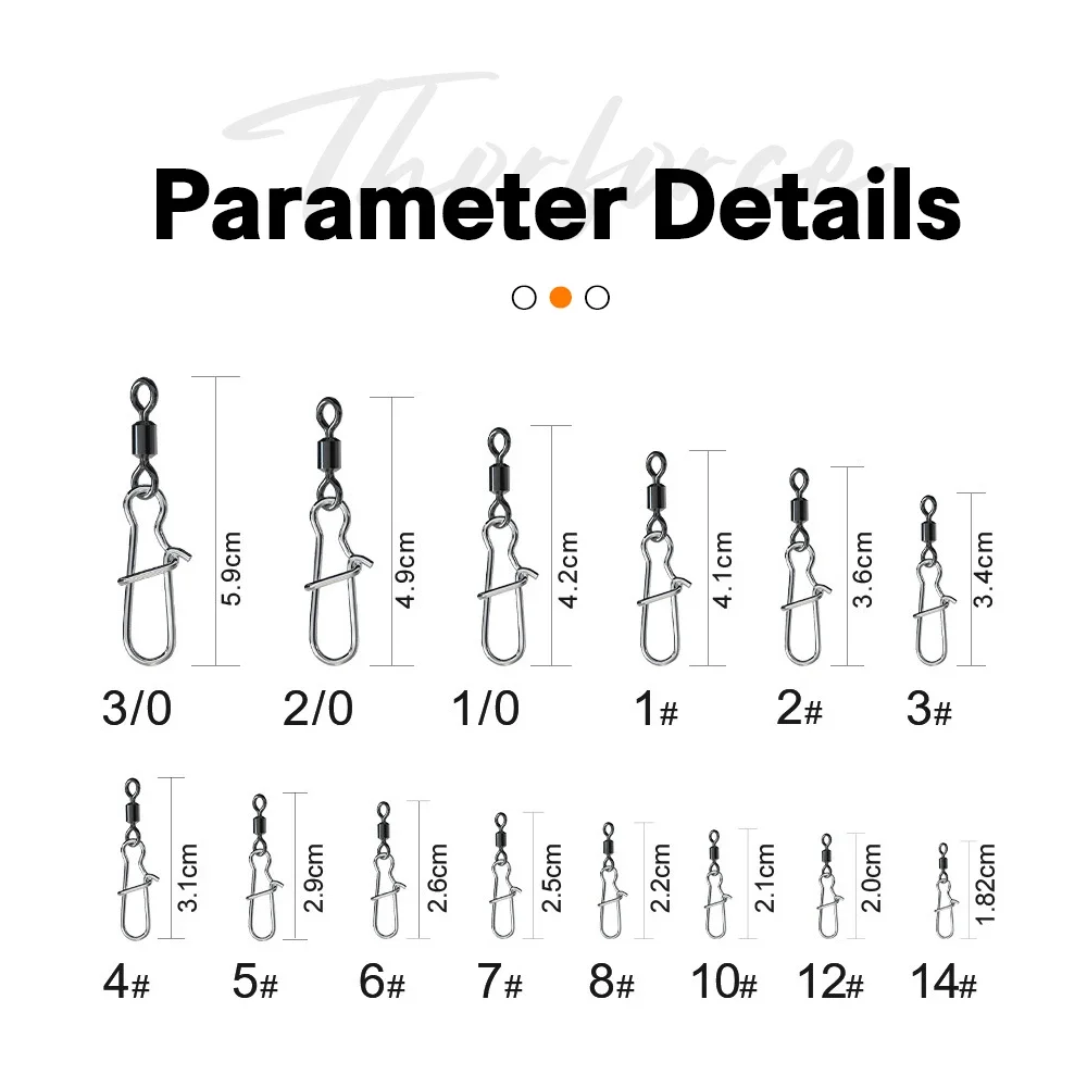 THORFORCE 50 Uds accesorios de pesca de Lucio conector Pin rodamiento giratorio de acero inoxidable señuelo para anzuelo giratorio aparejos - imagen 2