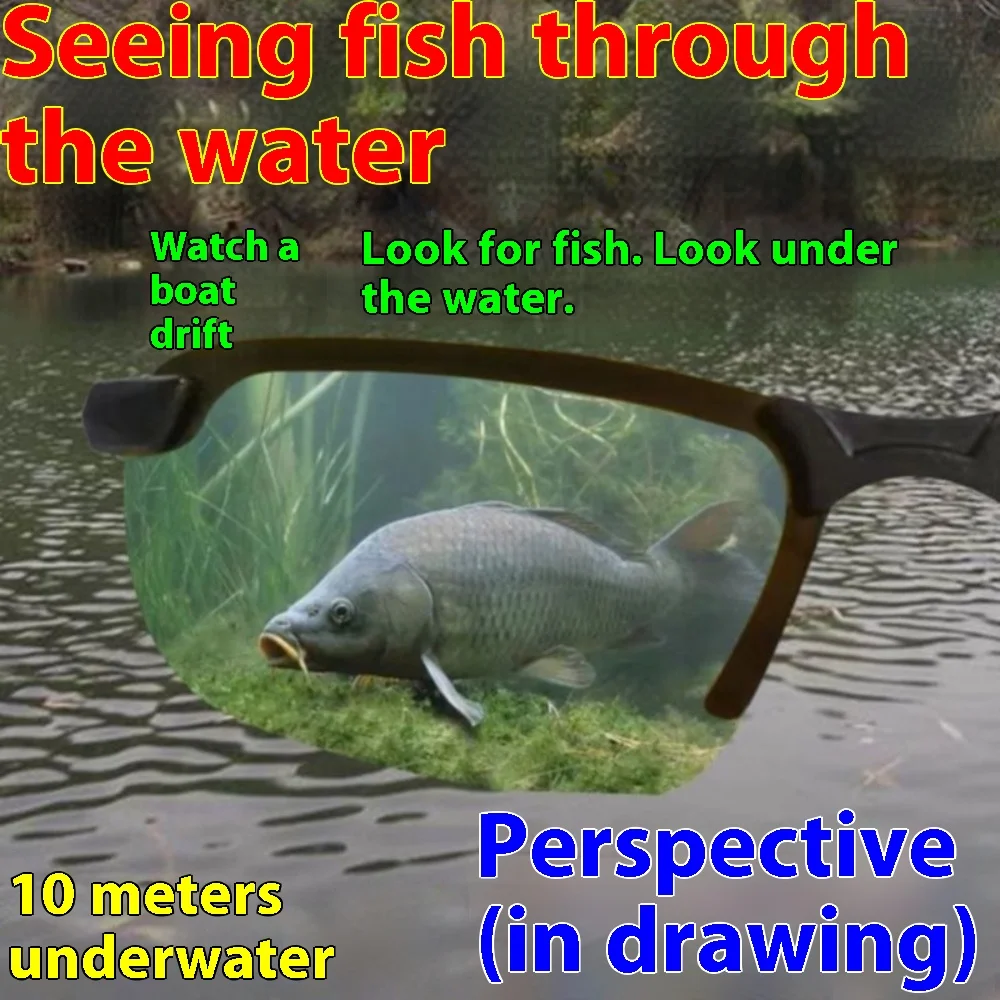 Cuando pescar, observar objetos flotantes, disparar peces y ver peces a través de gafas subacuáticas de alta definición.