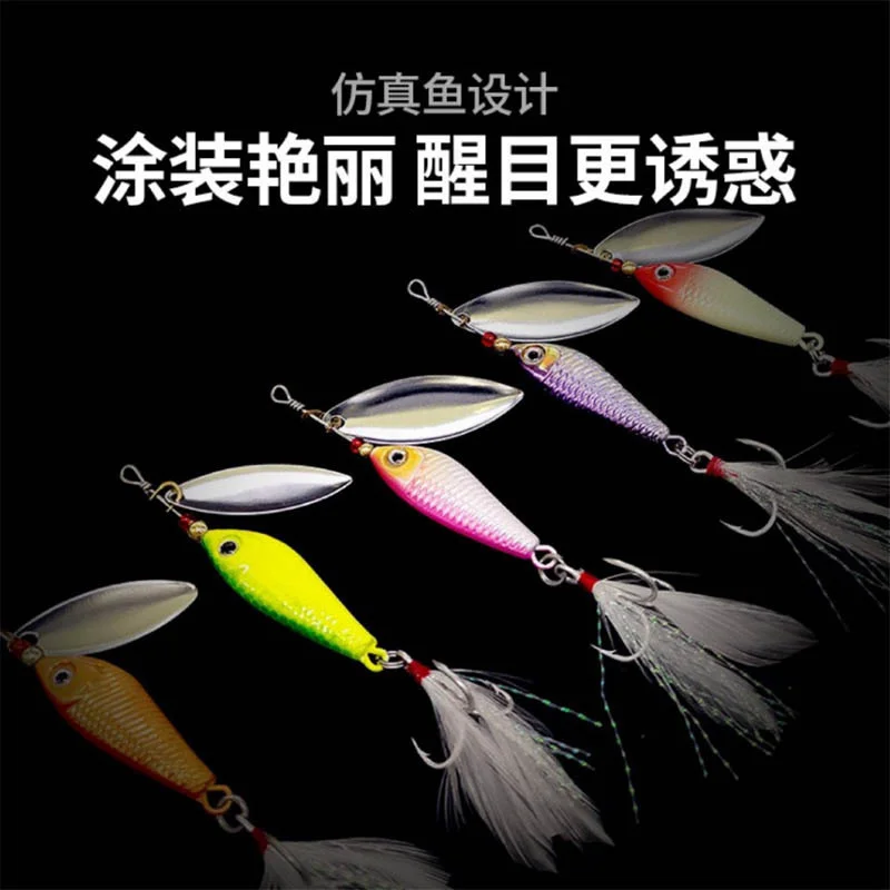 Cebo giratorio de Metal para pesca, 1 piezas, 7/10/15/20g, giratorio, cuchara giratoria, Señuelos de Pesca, Jigs, trucha, aparejos duros de pesca de invierno - imagen 3