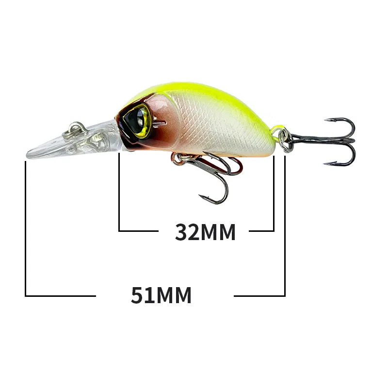 Cebo Ya de carretera con placa de lengua larga que se hunde, cebo falso de 32mm/4,4g, microobjeto de buceo profundo, pesca Ma Kou Bait Guiyu - imagen 4