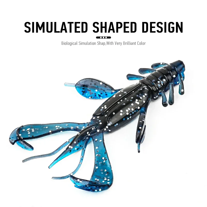 Ardea-señuelo de camarón Crazy Flapper, cebo de pesca Wobbler, gusano suave de silicona, aparejos de pesca de lubina, 3 piezas, 103mm, 10g - imagen 5