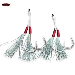 TAKEDO JY54 anzuelo de acero rico en carbono 1/0 - 5/0, anzuelo 4X reforzado, anzuelo de pesca auxiliar para bacalao, lubina, caballa española