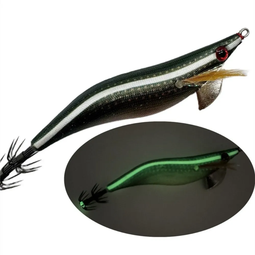 Señuelo de pesca tela ligera pesca calamar Jig estilo japonés UV Jigging señuelo 3,5 #   3.0 #   Pesca de jigging con cebo de camarones - imagen 5