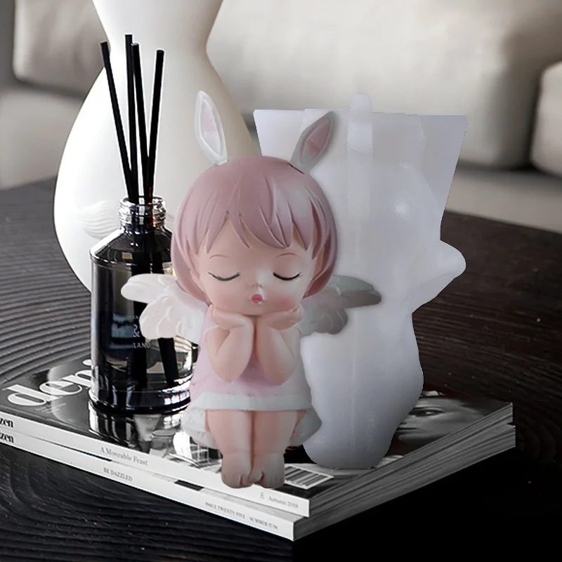 Molde de silicona de vela de princesa de Ángel, decoración del hogar DIY, fabricación de joyas, accesorios de molde de Navidad - imagen 3