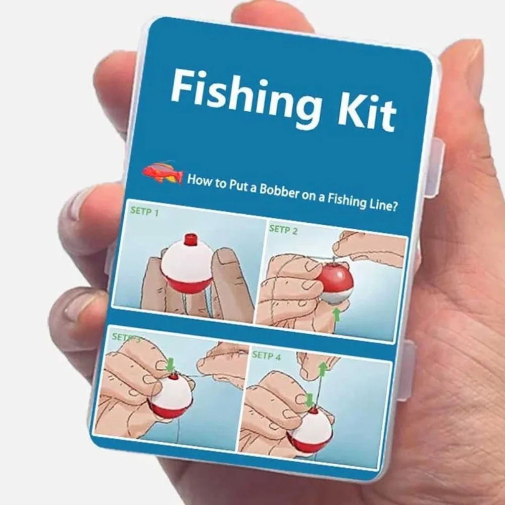 24 unids/set con cortadores Kit de pesca de emergencia con plomos Mini tamaño Mini aparejos de pesca con flotadores Kit de pesca de Kayak - imagen 4