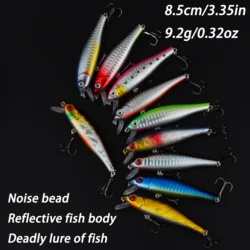 Señuelo Minnow Flotante con Ojos 3D – Wobbler para Lubina y Curricán