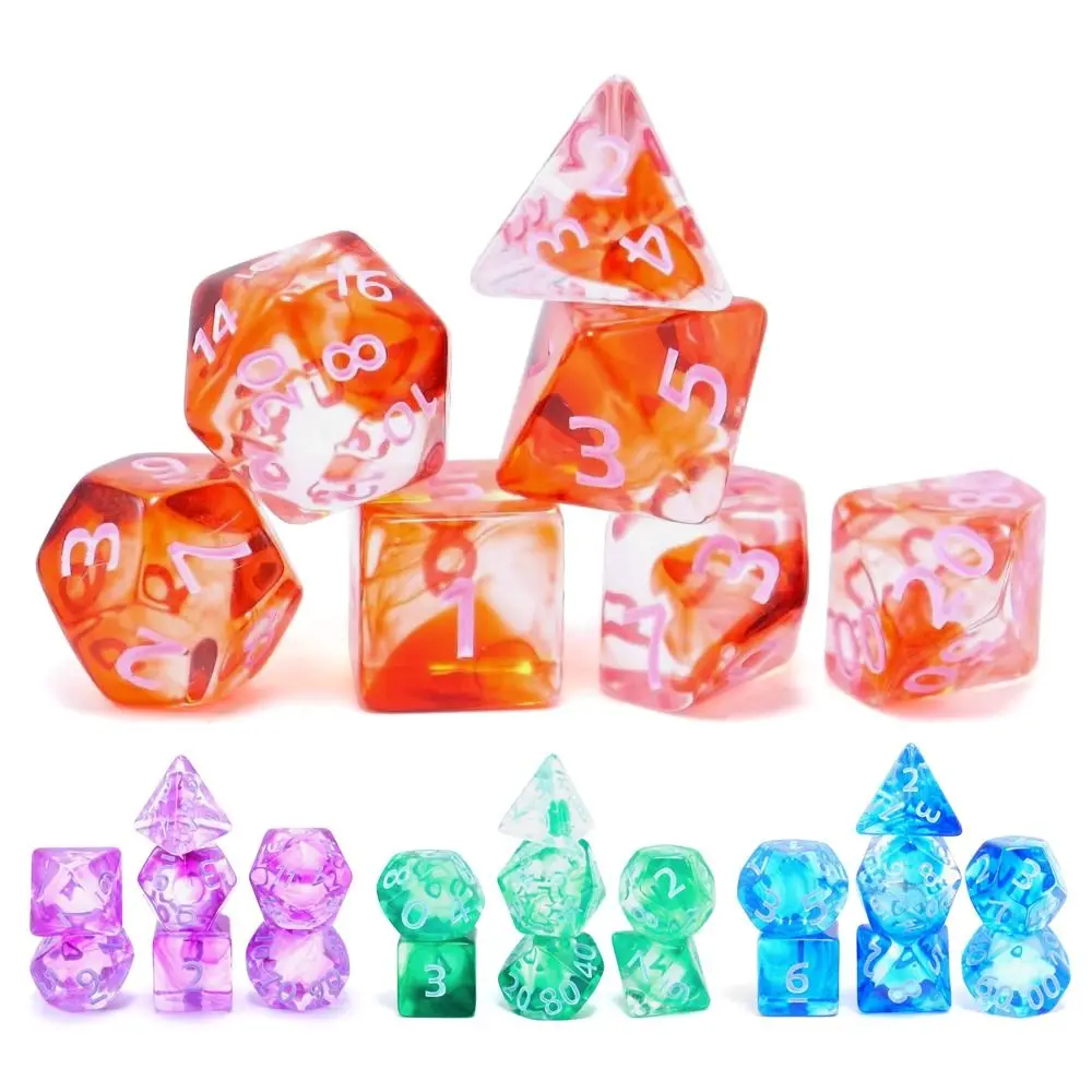 Juego de dados digitales multifacetados de 7 piezas, dados poliédricos opacos de acrílico para mesa DND, juego de rol - imagen 2