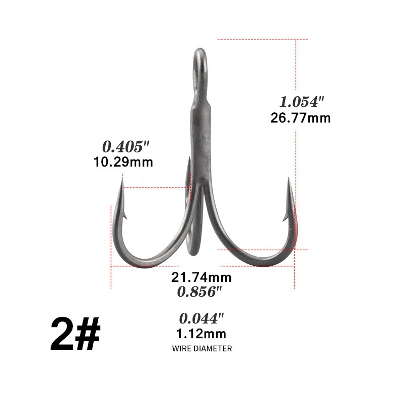20 unids/caja anzuelos triples 14 # -1/0 # Anzuelos de pesca de agua salada, anzuelos de acero rico en carbono, anzuelos de alta resistencia, aparejos de pesca - imagen 5