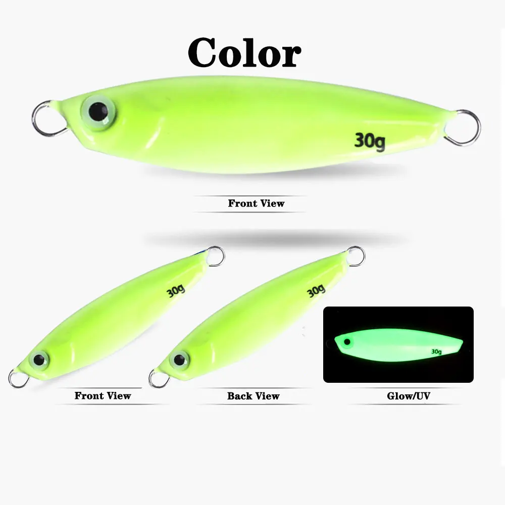 AS Glow Jig Shore-cuchara fundida, plantilla rápida luminosa, velocidad Vertical, hundimiento, Pesca, Jigging de Metal, cebo Artificial, señuelo de mar, pescador - imagen 3