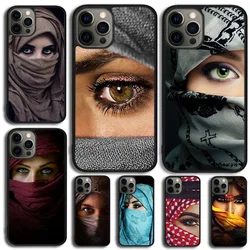 Mujer árabe con Niqab cara ojo funda de teléfono para iPhone 17 Air 11 12 13 15 16 14 Pro MAX Plus