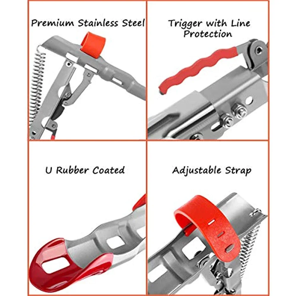 Soporte para caña de pescar de acero inoxidable, soporte automático para caña de pescar con resorte de alta sensibilidad, soporte ajustable para accesorios de resortes dobles - imagen 4