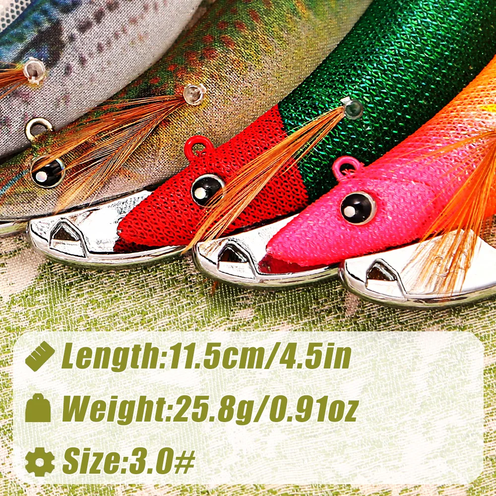 PEAK quid cebo luminoso calamar Jig señuelo de pesca cebo Artificial para Webfoot pulpo sepia señuelo de pesca de mar - imagen 2